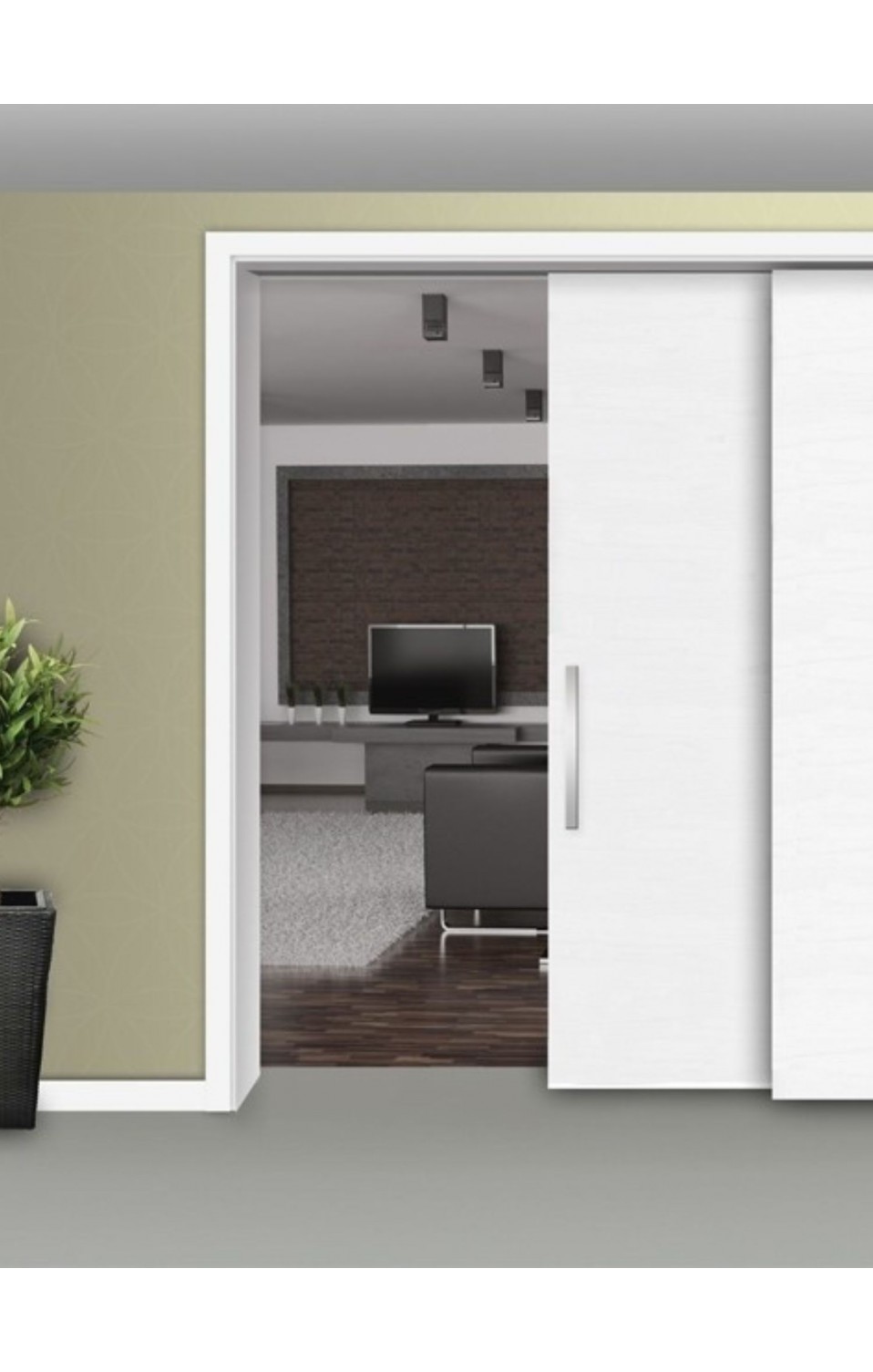 PARALELO WOOD XL Extra-Large Synchronized Double Sliding Door Frame for developers| DoorHub UAE Itar al bab 